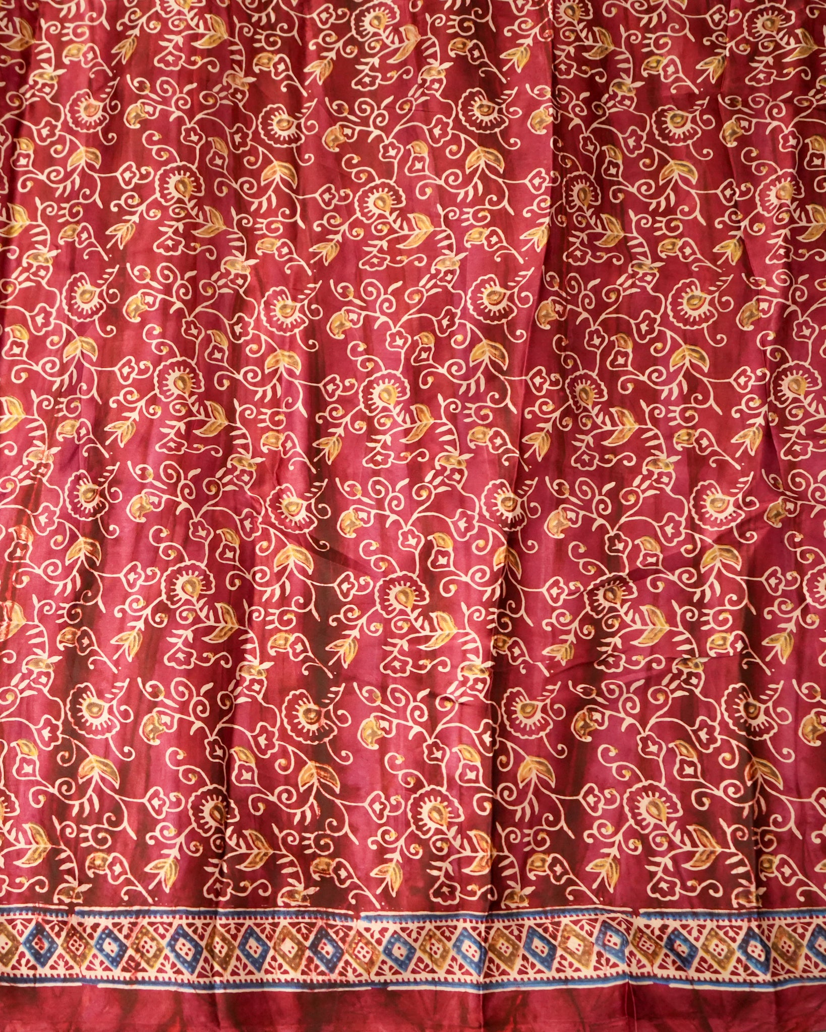Premium Semi Modal Silk Saree in Pink with Shibori & Ajrakh Print