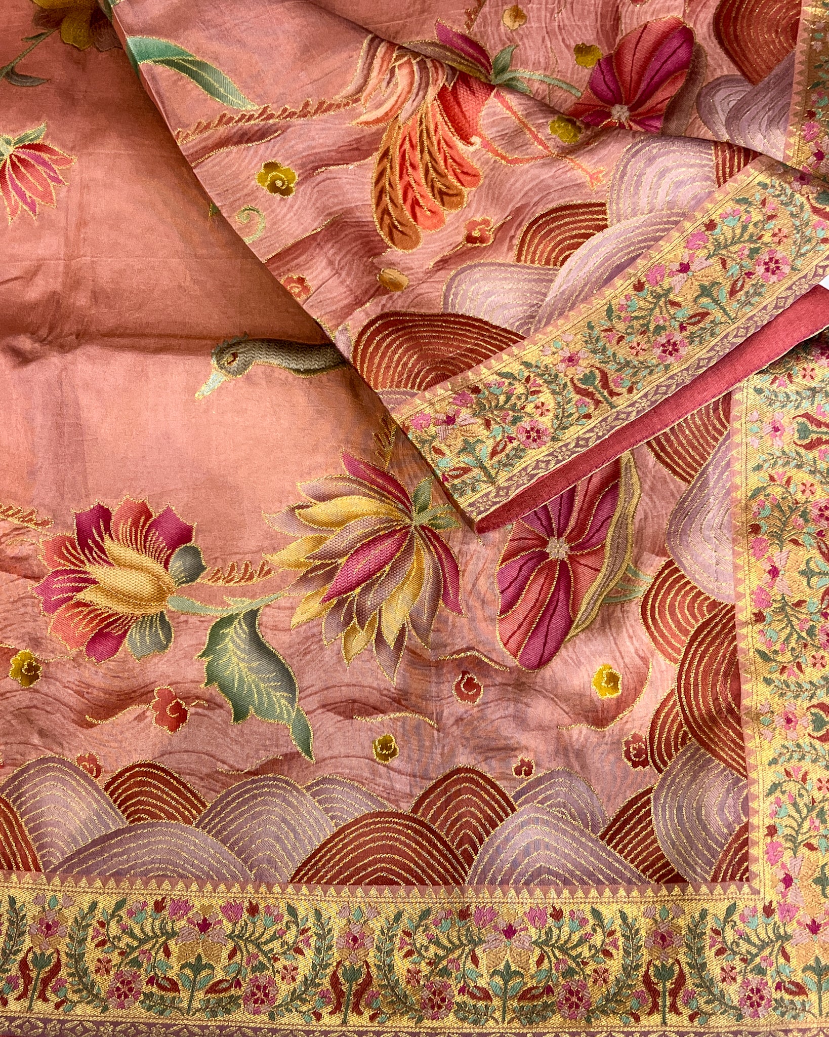 Pink Dola Silk Saree with Exquisite Zardosi Work