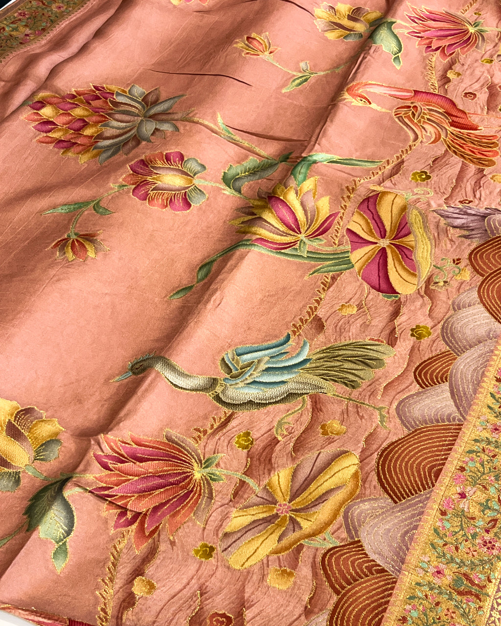 Pink Dola Silk Saree with Exquisite Zardosi Work