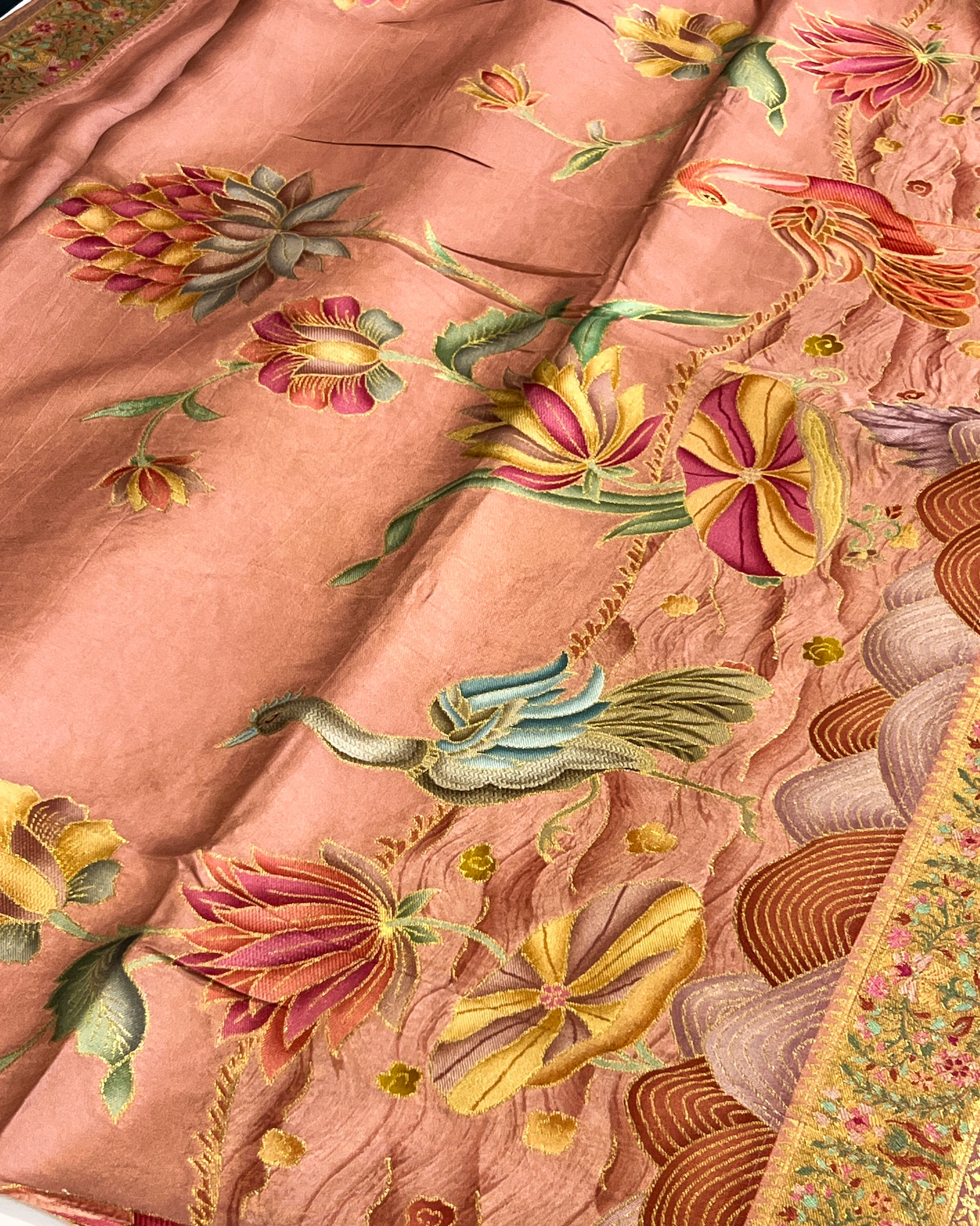 Pink Dola Silk Saree with Exquisite Zardosi Work