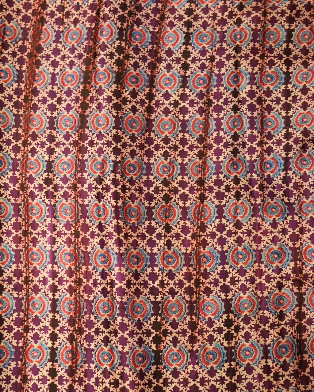Premium Semi Modal Silk Saree in Plum with Shibori & Ajrakh Print