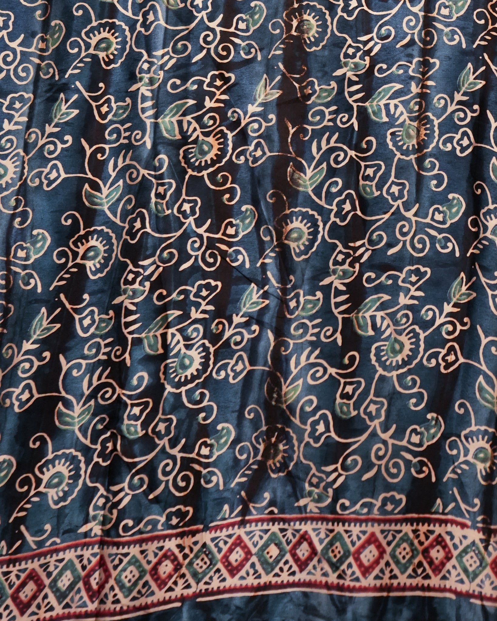 Premium Semi Modal Silk Saree in Blue with Shibori & Ajrakh Print