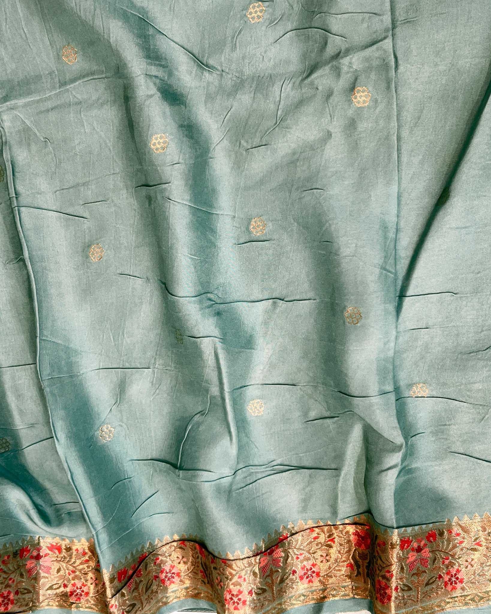 Blue Dola Silk Saree with Exquisite Zardosi Work