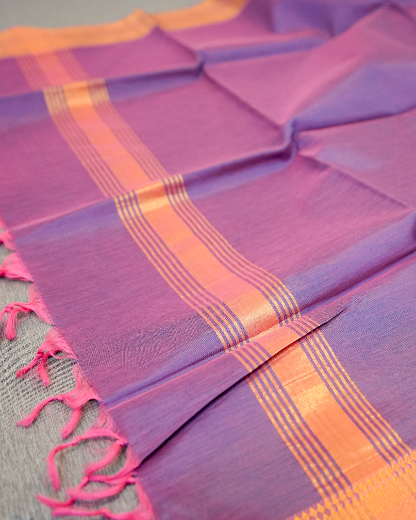 Purple Mangalagiri Handloom Dupatta
