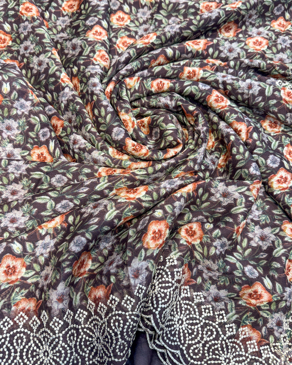 Premium Chiffon Saree with Embroidery Border – Wine