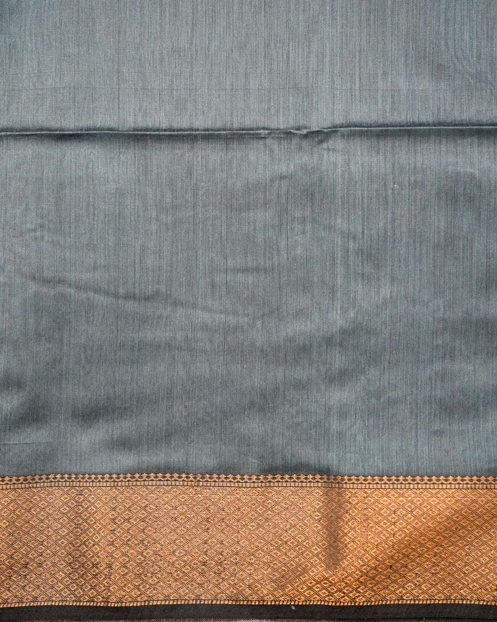 Slate Blue Woven Pure Silk Cotton Maheshwari Saree