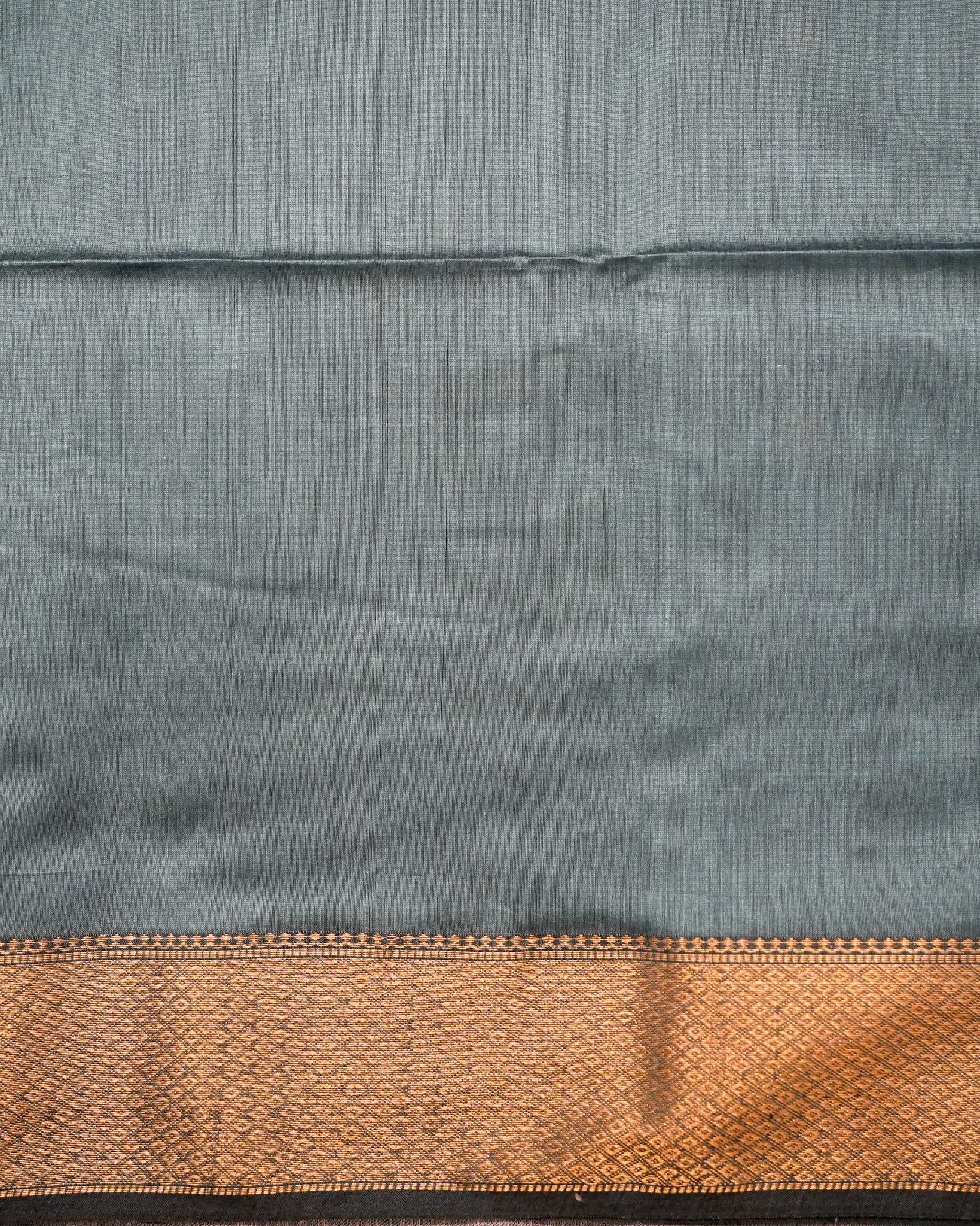 Slate Blue Woven Pure Silk Cotton Maheshwari Saree