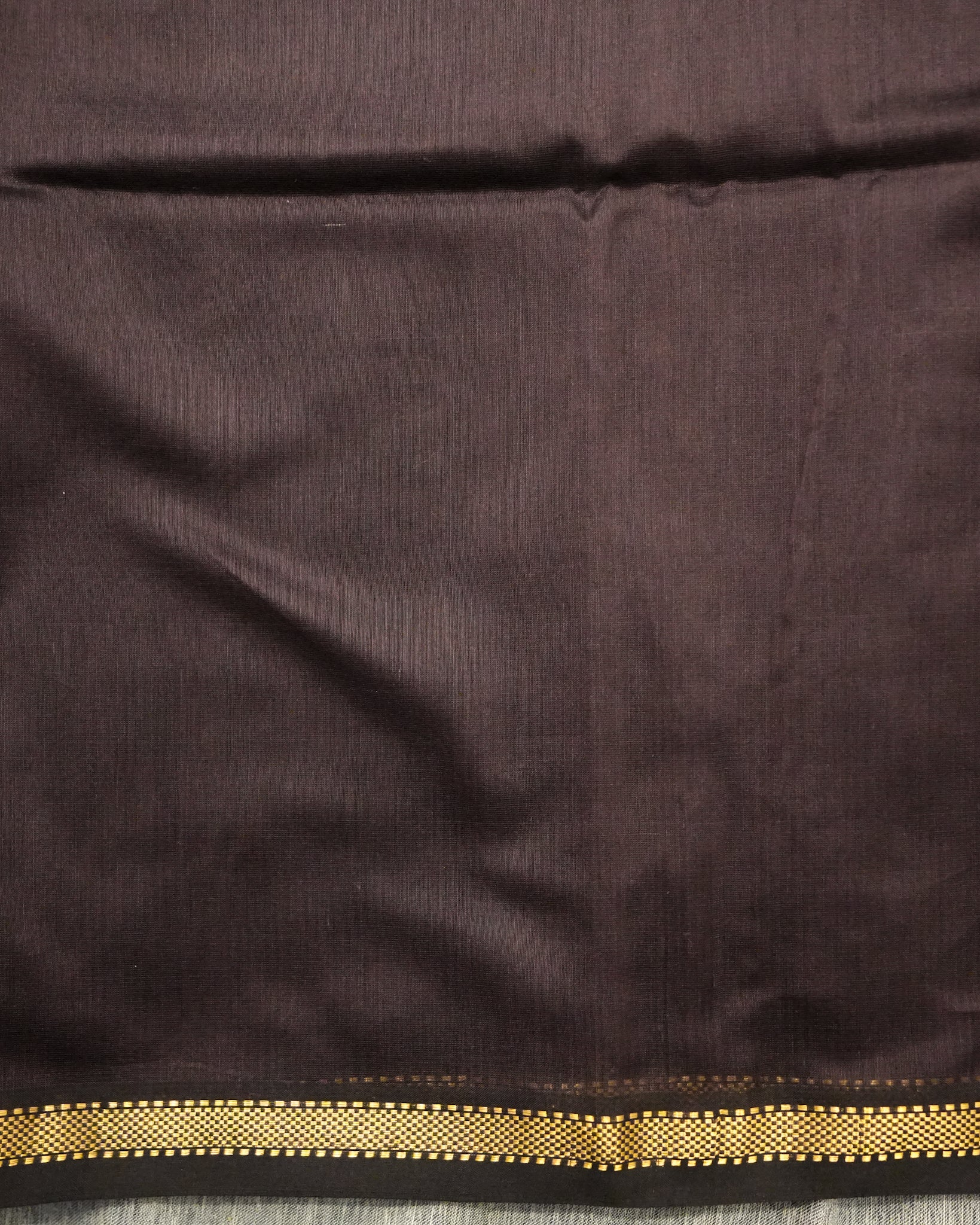 Chocolate Brown Woven Pure Silk Cotton Maheshwari Saree