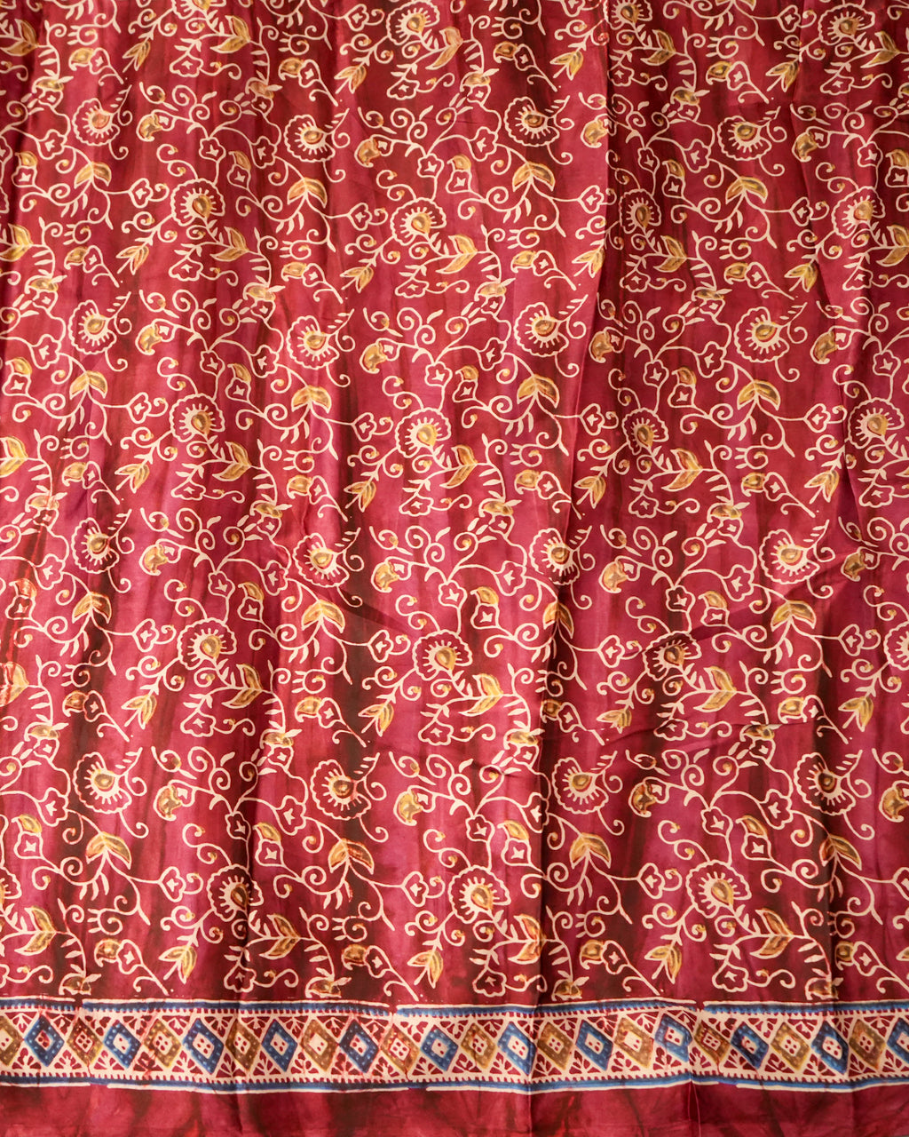 Premium Semi Modal Silk Saree in Pink with Shibori & Ajrakh Print