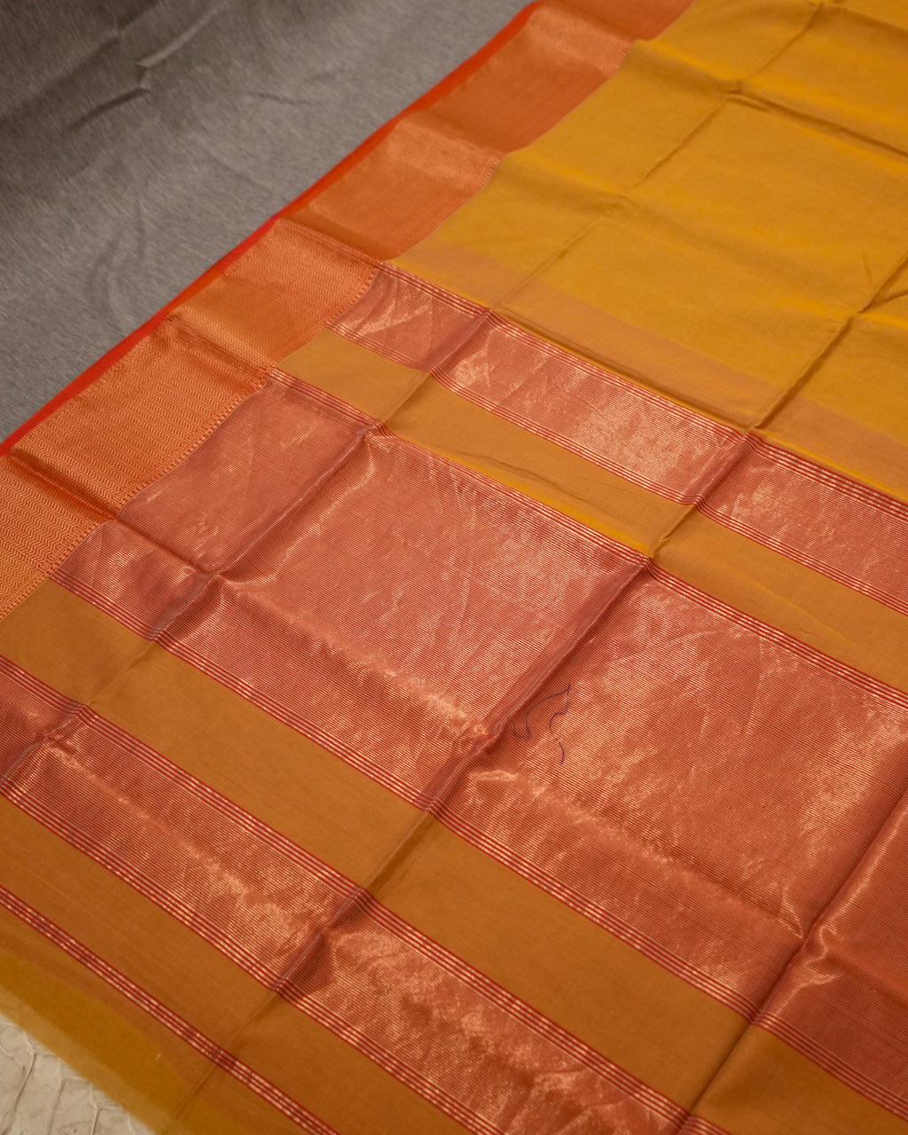 Yellow Red Woven Pure Silk Cotton Maheshwari Saree