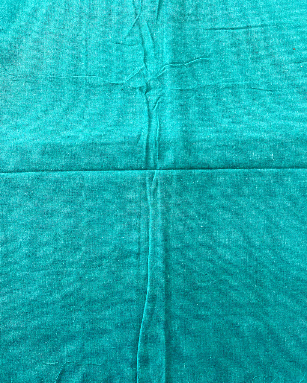 Single Ikkat Cotton Dress Material 3-Piece Green/Blue