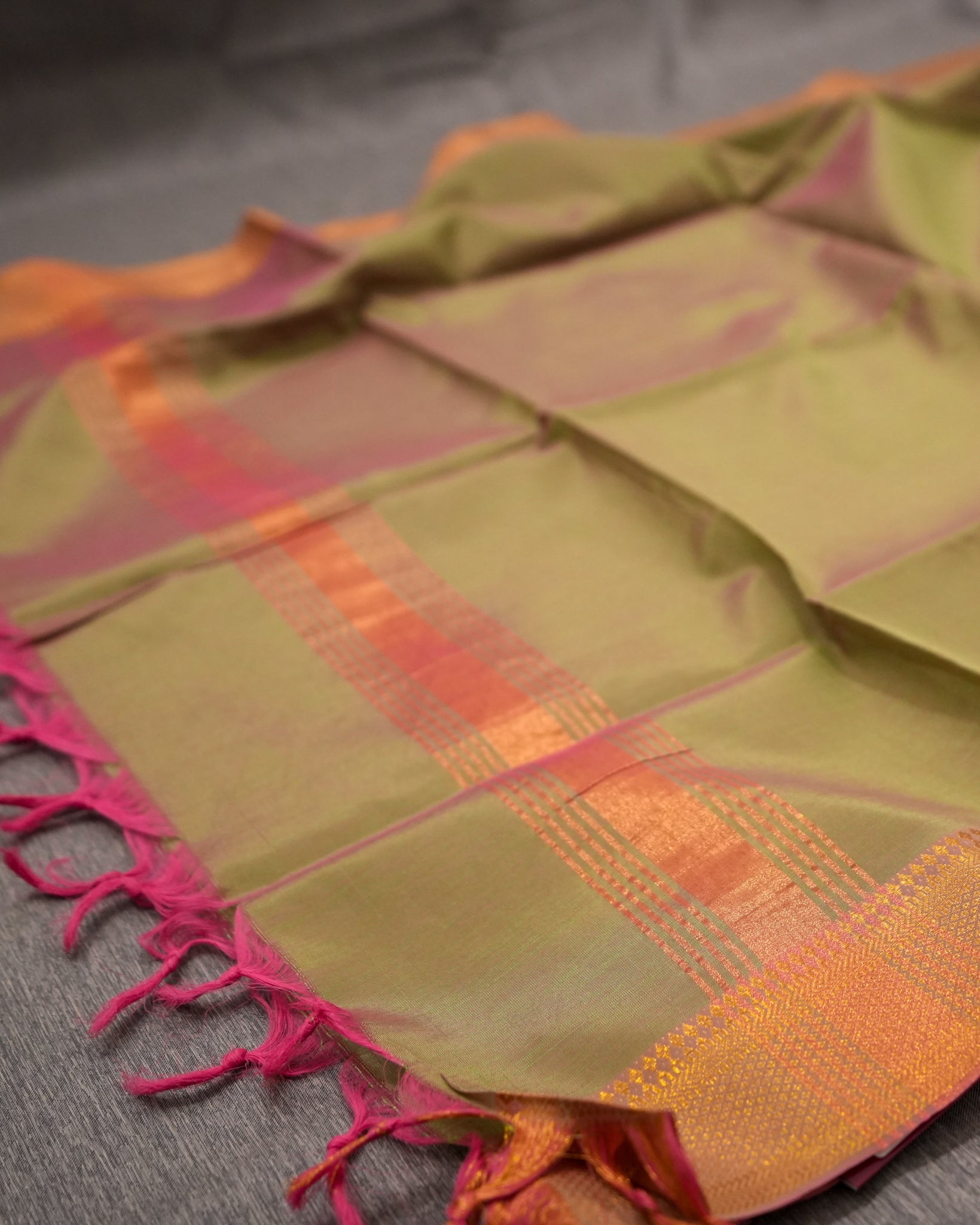 Green Mangalagiri Handloom Dupatta