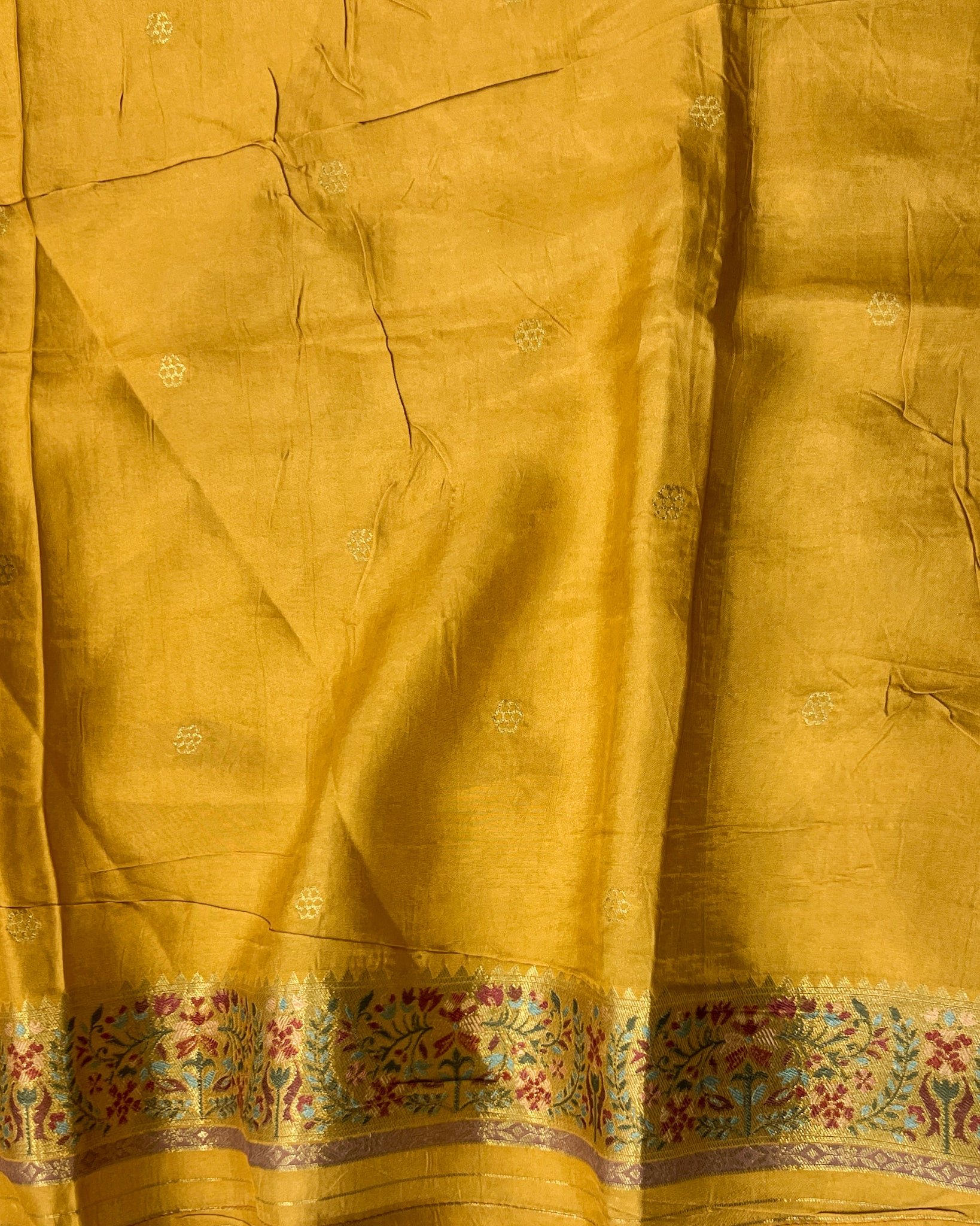 Yellow Dola Silk Saree with Exquisite Zardosi Work
